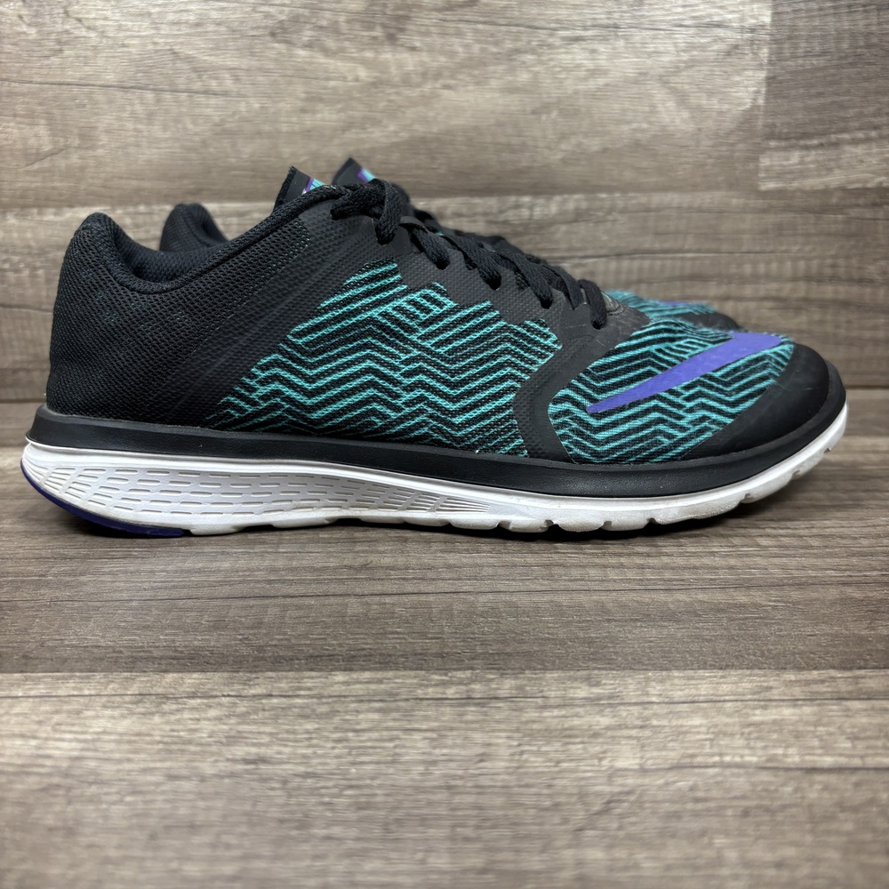 Nike FS Lite Run 3 Green Black Womens US Size 10 EUR 42 844670-001 Running Shoes
